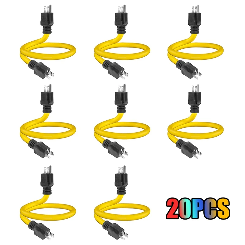 20 Piece 3 Male To Male Extension Cord (Yellow) Generator Adapter Cord For Transfer Switch,12AWG 125V (2FT)
20 Piece 3 Male To Male Extension Cord (Yellow) Generator Adapter Cord For Transfer Switch,12AWG 125V (2FT)