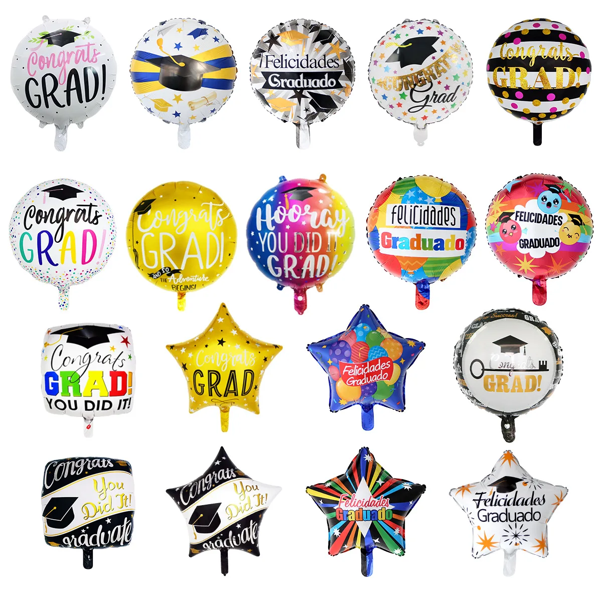 10Pcs 18inch Graduation Foil Balloons Round Helium Globals Graduate Party Decor Spanish Graduation Decoration Kids Supplies
10Pcs 18inch Graduation Foil Balloons Round Helium Globals Graduate Party Decor Spanish Graduation Decoration Kids Supplies
