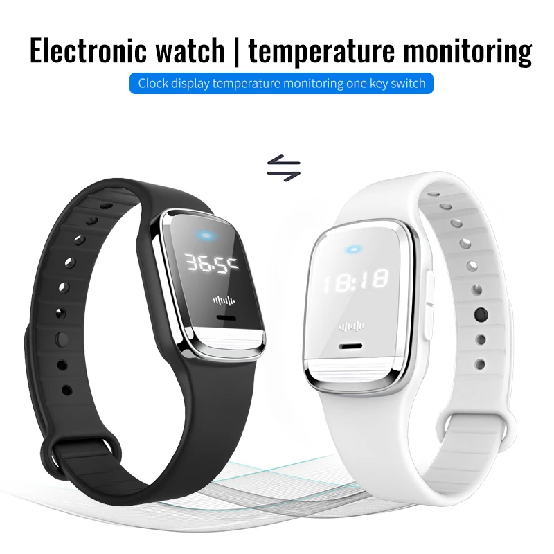 Outdoor Portable Anti-mosquito Watch IPX3 Waterproof USB Charging 3 In 1 Temperature Measurement Ultrasonic Bracelet
Outdoor Portable Anti-mosquito Watch IPX3 Waterproof USB Charging 3 In 1 Temperature Measurement Ultrasonic Bracelet