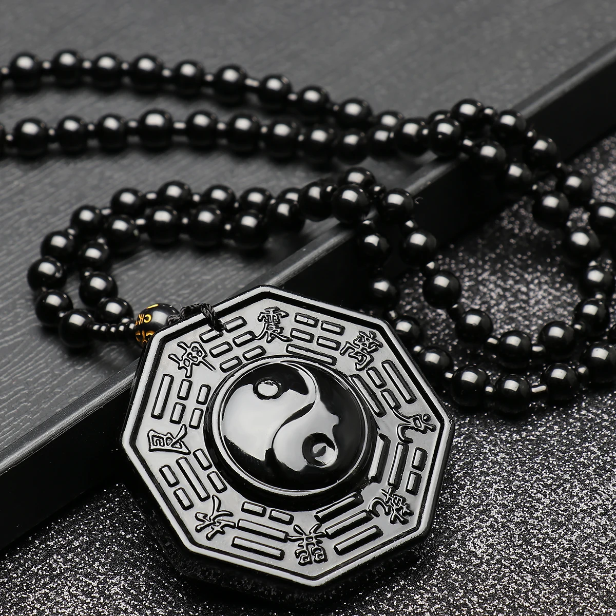 Black Obsidian Carving Yin Yang Wolf Dragon and Phoenix Necklace Pendant Obsidian Lucky Pendants Jewelry
Black Obsidian Carving Yin Yang Wolf Dragon and Phoenix Necklace Pendant Obsidian Lucky Pendants Jewelry