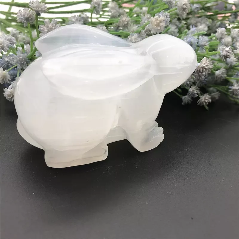 1PC Natural Selenite Hand Carved Rabbit Figurine Healing Crystal Stone Polished Quartz Crystal Animal Natural Stones
1PC Natural Selenite Hand Carved Rabbit Figurine Healing Crystal Stone Polished Quartz Crystal Animal Natural Stones