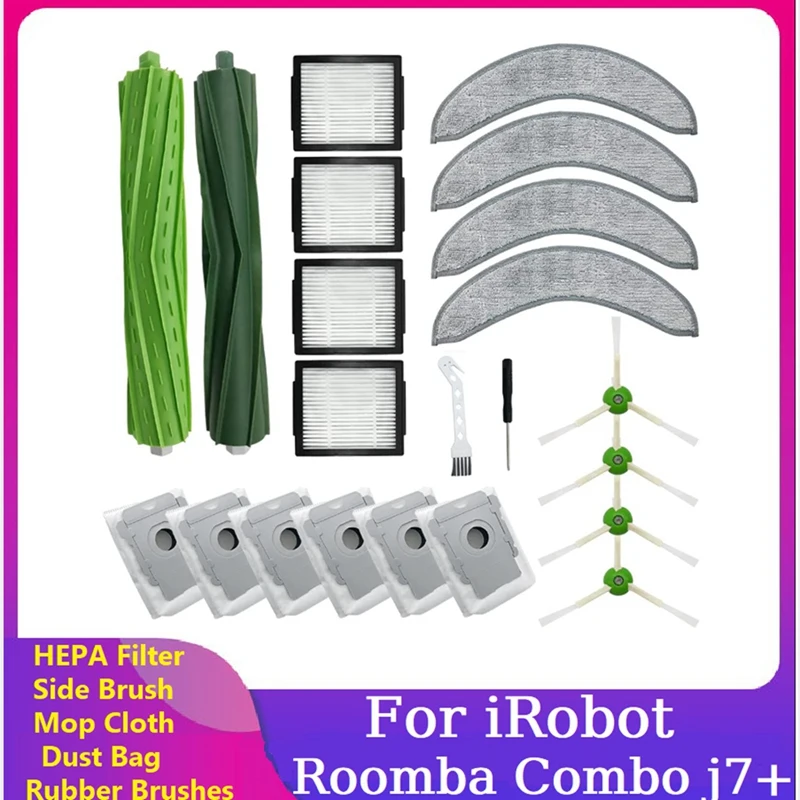 22PCS Replacement Parts For Irobot Roomba Combo J7+ Vacuum Cleaner Rubber Brushes Filter Side Brush Mop Cloth Dust Bag
22PCS Replacement Parts For Irobot Roomba Combo J7+ Vacuum Cleaner Rubber Brushes Filter Side Brush Mop Cloth Dust Bag