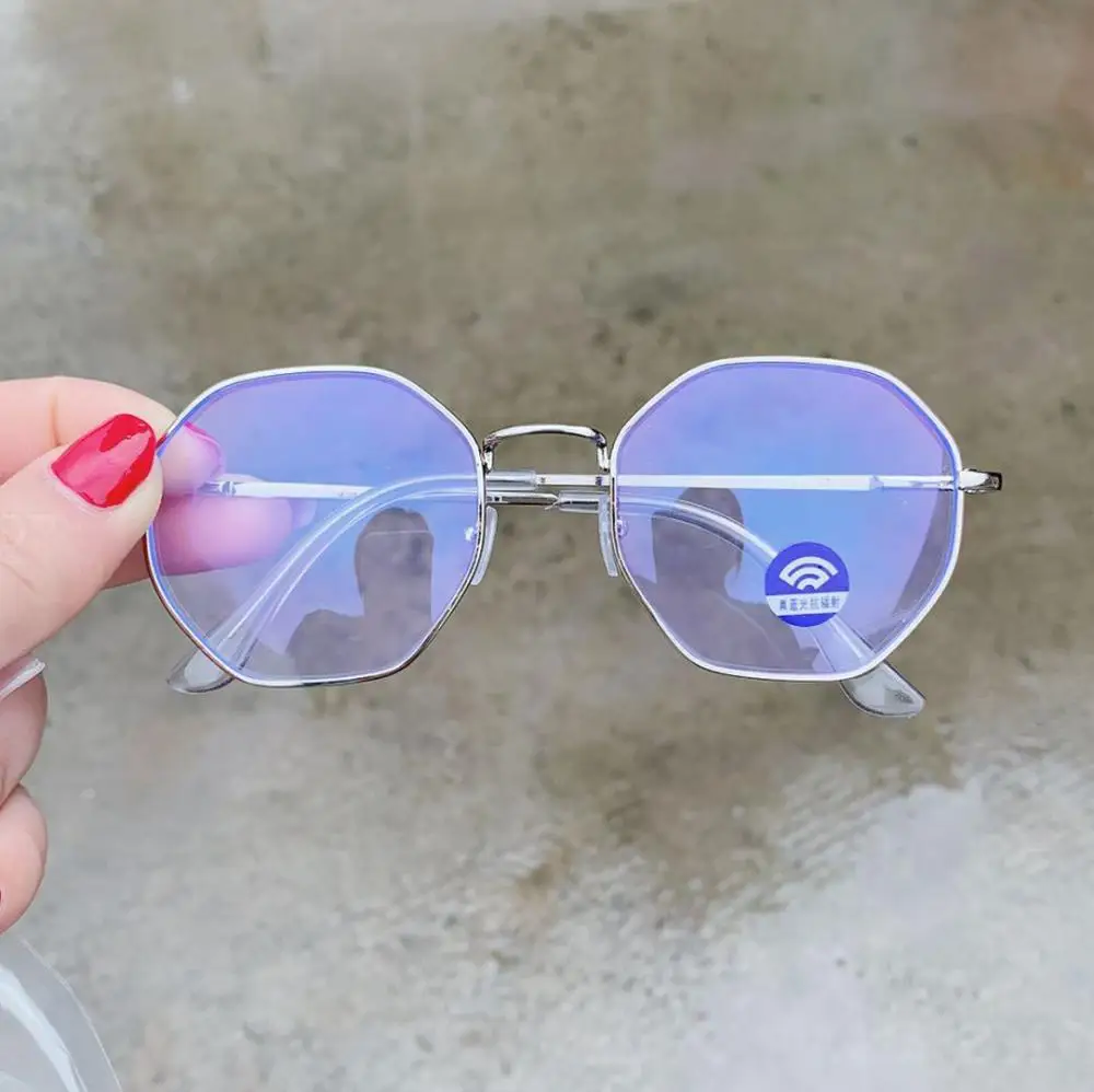 

Fashion Retro Octagon Eye wear Eyeglasses Anti-blue Light Glasses Myopia Optical Mirror Vision Care