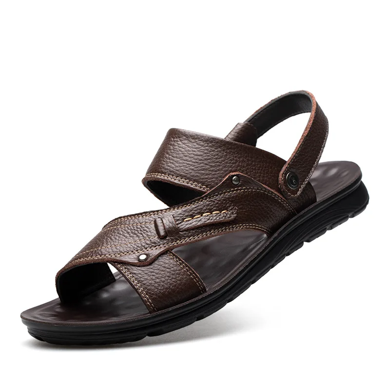 Summer Flat Leather Sandals Men New Top Layer Cowhide Driving Sandals Non-slip Soft Bottom Outdoor Beach Shoes
Summer Flat Leather Sandals Men New Top Layer Cowhide Driving Sandals Non-slip Soft Bottom Outdoor Beach Shoes