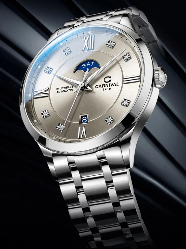 CARNIVAL Top Brand Men's Automatic Watch Deep Waterproof Date Stainless Steel Strap Men MIYOTA Mechanical Watches reloj hombre
CARNIVAL Top Brand Men's Automatic Watch Deep Waterproof Date Stainless Steel Strap Men MIYOTA Mechanical Watches reloj hombre