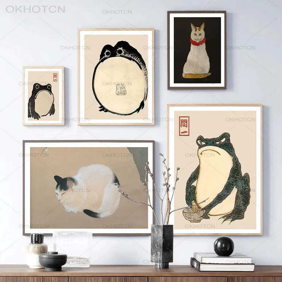 Canvas Painting Oriental Japanese Frog Cat Goldfish Animal Posters and Prints Vintage Wall Art Picture for Living Room Decor
Canvas Painting Oriental Japanese Frog Cat Goldfish Animal Posters and Prints Vintage Wall Art Picture for Living Room Decor