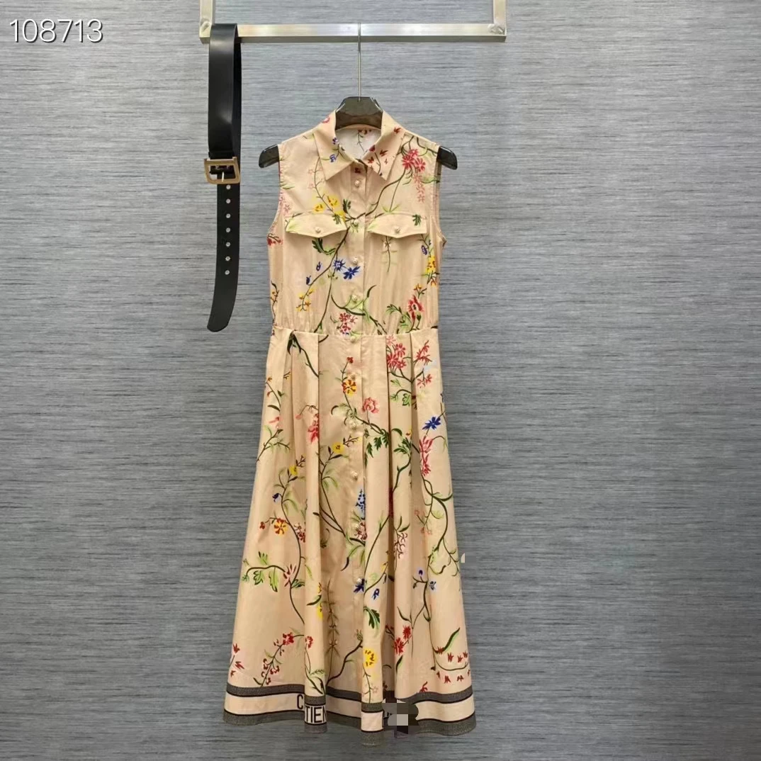 S734 High quality New Fashion Women 2023 lady Dress Luxury famous Brand European Design party style dress
S734 High quality New Fashion Women 2023 lady Dress Luxury famous Brand European Design party style dress