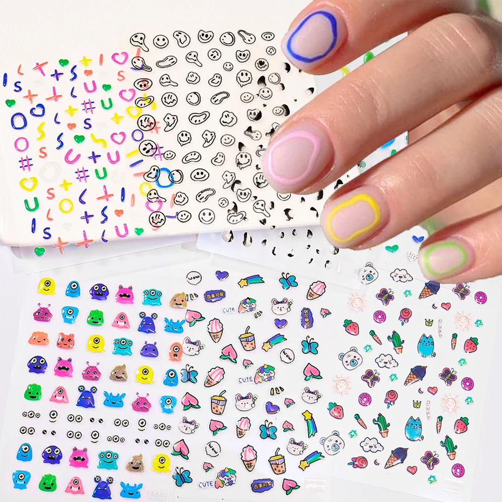 5D Realistic Jelly Bean Lovely Nail Art Sticker Colorful Cartoon Face French Line Adheisve Nail Decals Manicure Ornaments Slider
5D Realistic Jelly Bean Lovely Nail Art Sticker Colorful Cartoon Face French Line Adheisve Nail Decals Manicure Ornaments Slider
