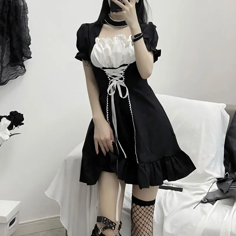 HOUZHOU Japanese Fashion Kawaii Dress Women Gyaru Sexy Lolita Corset Cosplay Party Short Dresses Gothic Streetwear Puff Sleeve
HOUZHOU Japanese Fashion Kawaii Dress Women Gyaru Sexy Lolita Corset Cosplay Party Short Dresses Gothic Streetwear Puff Sleeve