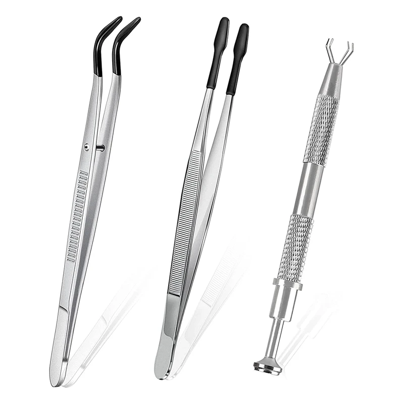 Rubber Tipped Tweezers, 4 Prongs Holder Diamond Claw Tweezers For DIY Crafts Hobby, Lab, Stamp Tweezer Tongs(3 Pack)
Rubber Tipped Tweezers, 4 Prongs Holder Diamond Claw Tweezers For DIY Crafts Hobby, Lab, Stamp Tweezer Tongs(3 Pack)