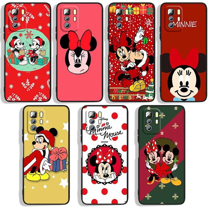 

Christmas Disney Mickey Phone Case For Xiaomi Redmi Note 4X 5 5A(32GB) 6 7 8T 8 9 9T 9Pro Max 9S Pro Black Funda Cover Silicone