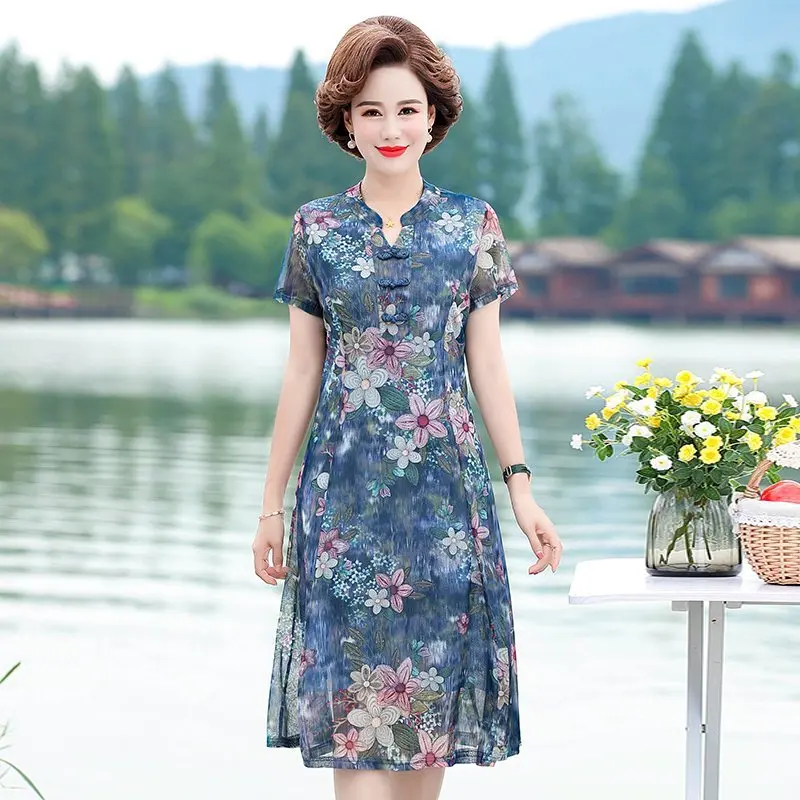 Summer Dresses 2022 New Fashion Elegant Chinese style clasp Print Dress Women Vintage Dress
Summer Dresses 2022 New Fashion Elegant Chinese style clasp Print Dress Women Vintage Dress