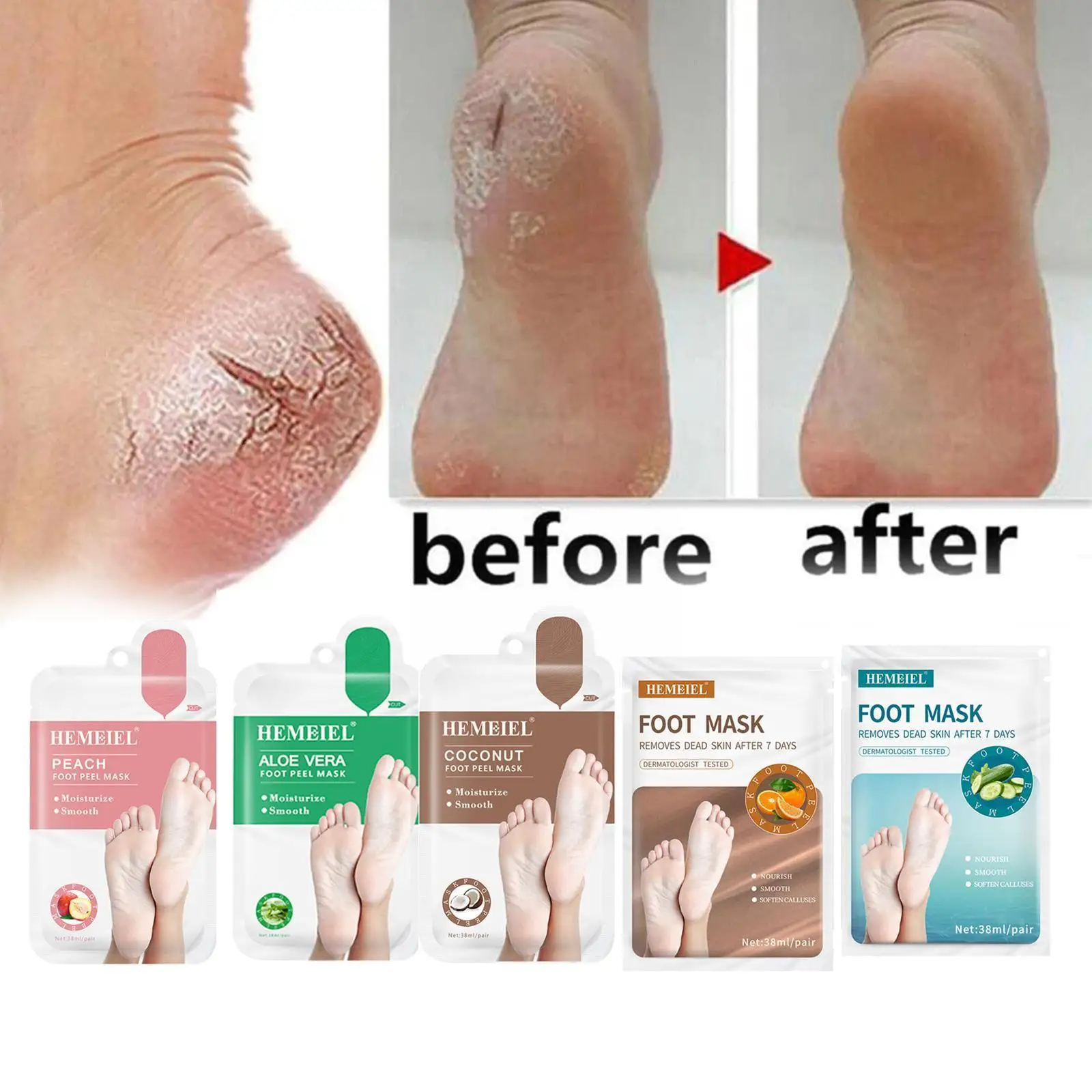 

New 1 Pair/2PCS Exfoliating Foot Peeling Mask Pedicure Socks Scrub For Repair Dead Skin Remove Peel Off Care Korean Cosmeti B7K9