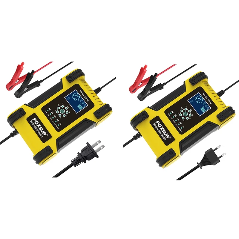 FOXSUR Automotive Battery Charger 12V/12A 24V/6A Battery Charger With LCD Display For Car Motorcycle Boat
FOXSUR Automotive Battery Charger 12V/12A 24V/6A Battery Charger With LCD Display For Car Motorcycle Boat