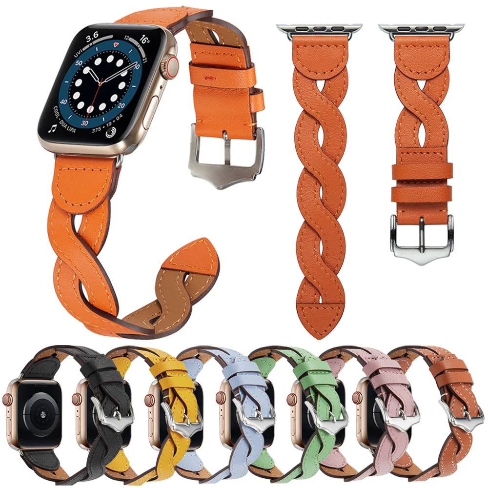 Leather Strap For Apple Watch 7 41mm 45mm Band For iWatch Series 6 5 4 3 SE 42mm 38mm 40mm 44mm Wristband Bracelet Accessories
Leather Strap For Apple Watch 7 41mm 45mm Band For iWatch Series 6 5 4 3 SE 42mm 38mm 40mm 44mm Wristband Bracelet Accessories