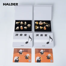 HALDER Musical Instruments Enamel Pin Piano Violin Horn Harp Tube Timpani Brooch Hobby Music Badges Jewelry Gifts For Student