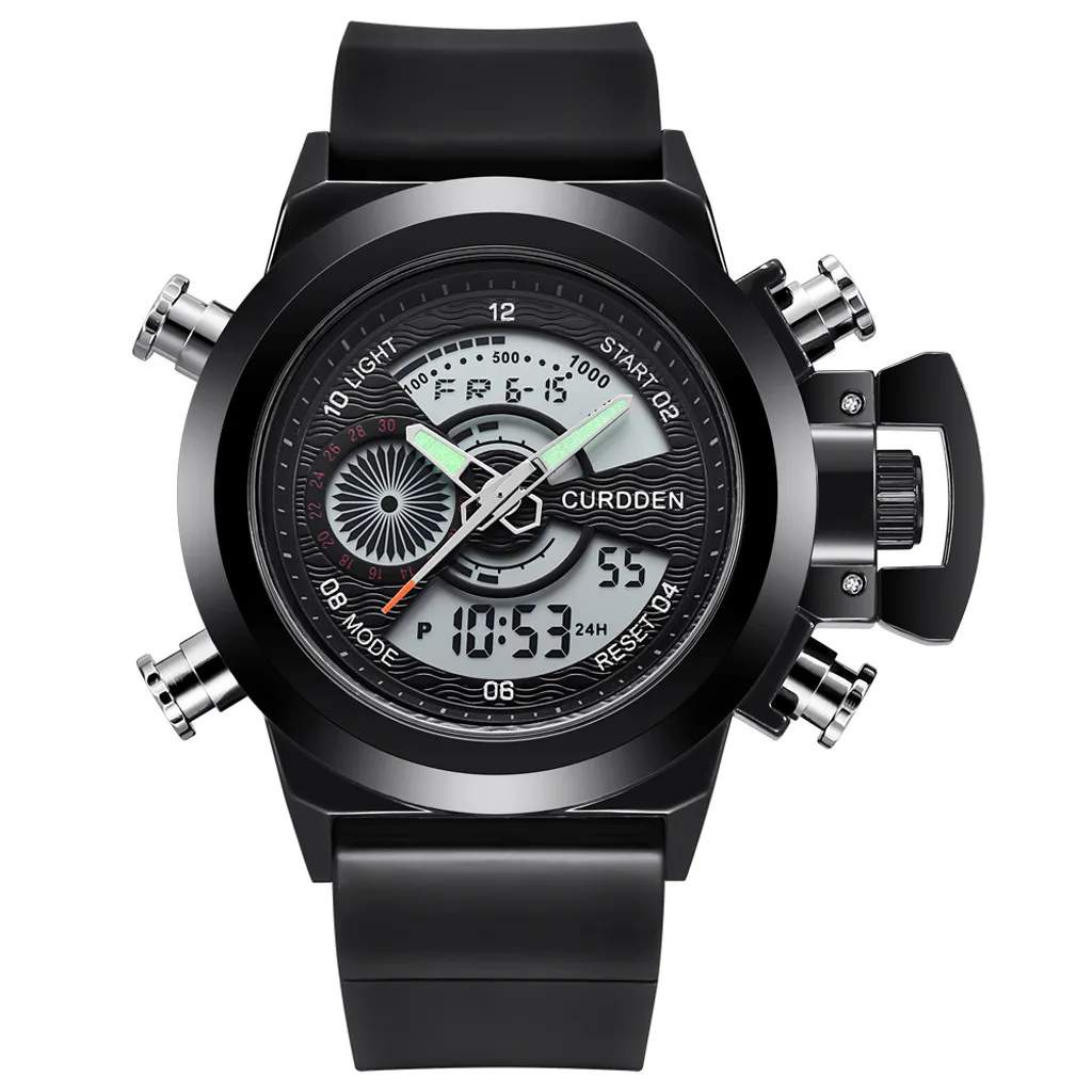 

Fashion Mens Watches Mens Leather Sports Watches Quartz Led Digital Clock Waterproof Wrist Watch Chronograph Wristwatch 2022 New