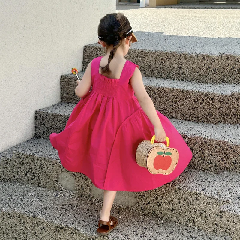 Girls Korea 2023 Children Sleeveless Dress Children Baby Cotton Skirt Kids Long Length Hot Pink Forcks Casual Style Clothes
Girls Korea 2023 Children Sleeveless Dress Children Baby Cotton Skirt Kids Long Length Hot Pink Forcks Casual Style Clothes