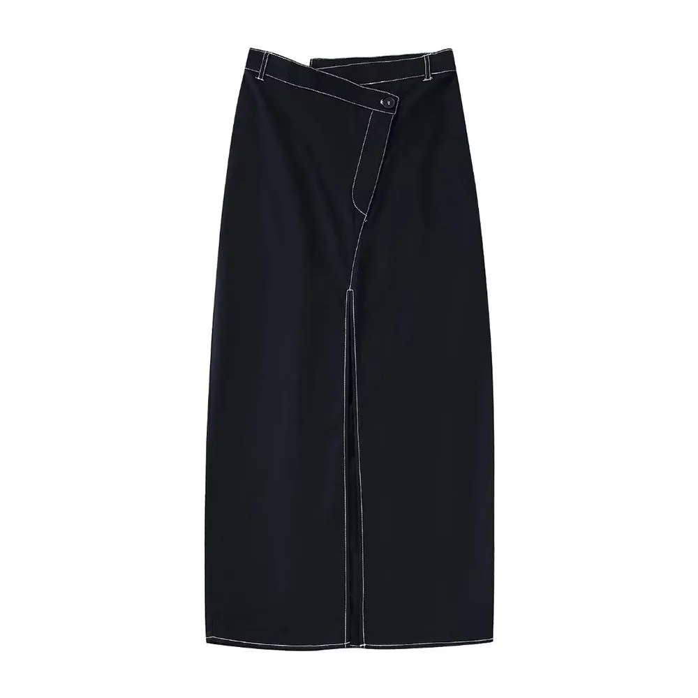 DiYiG Women's 2022 New Fashion Line Decorative Skirt Retro Asymmetric Front Split High Waist Zipper Female Midi Skirt Chic Mujer
DiYiG Women's 2022 New Fashion Line Decorative Skirt Retro Asymmetric Front Split High Waist Zipper Female Midi Skirt Chic Mujer