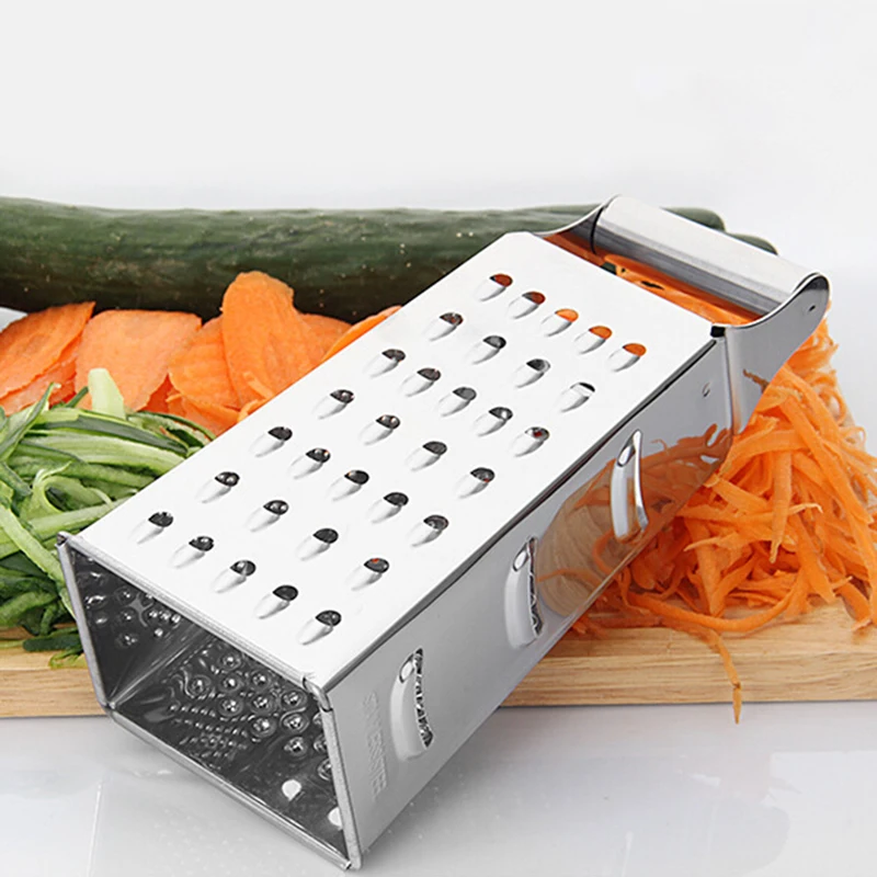 4 Sided Food Grater Stainless Steel Manual Vegetable Cheese Grater Vegetables Fruit Peeler Slicer Multipurpose Kitchen Tools
4 Sided Food Grater Stainless Steel Manual Vegetable Cheese Grater Vegetables Fruit Peeler Slicer Multipurpose Kitchen Tools