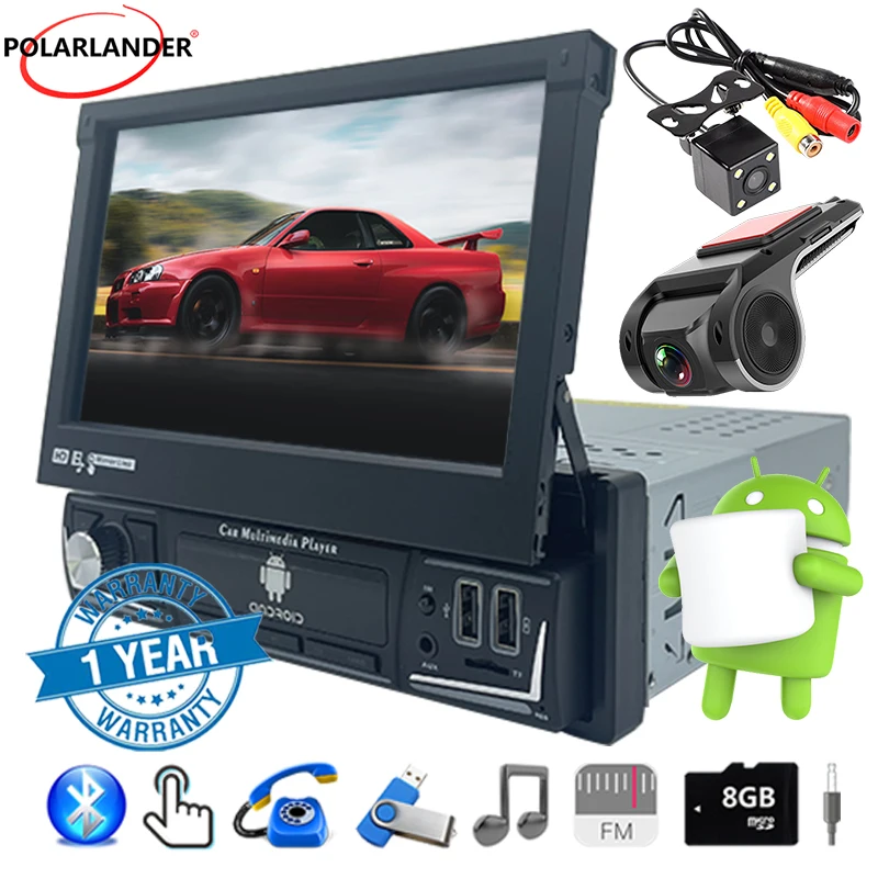 Retractable 1 Din Radio GPS Mirror Link 7 Inch Touch Screen Bluetooth Android MP5 Player Car Multimedia Player Rear View Camera
Retractable 1 Din Radio GPS Mirror Link 7 Inch Touch Screen Bluetooth Android MP5 Player Car Multimedia Player Rear View Camera