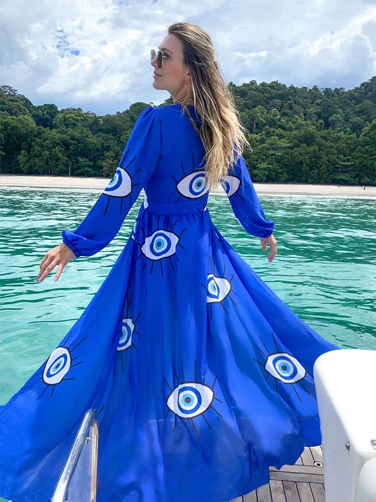 Super Quality Comfortable Fabric Wrinkle-free Blue Eyes Chiffon Tunic Sexy Beach Dress Women Beach Wear Swim Suit Cover Up D3
Super Quality Comfortable Fabric Wrinkle-free Blue Eyes Chiffon Tunic Sexy Beach Dress Women Beach Wear Swim Suit Cover Up D3