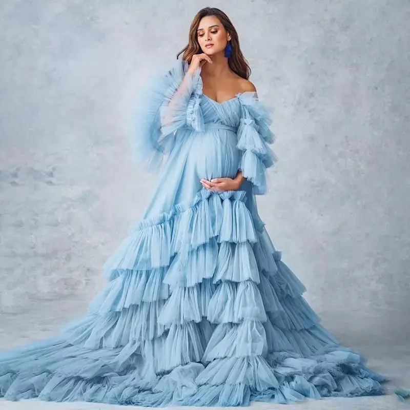 CloverBridal, мягкое Тюлевое платье с открытыми плечами, синее Многоярусное платье для беременных, для фотосессии, халат для будущей мамы, платья для беременных WP9738
CloverBridal, мягкое Тюлевое платье с открытыми плечами, синее Многоярусное платье для беременных, для фотосессии, халат для будущей мамы, платья для беременных WP9738