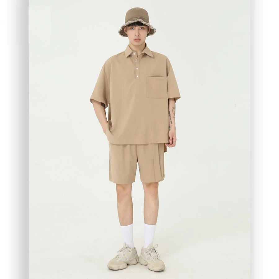 Summer 2 Men Pieces Suits Sets Short Sleeve Loose Pullover Shirts Shorts Male Japan Korea Style Streetwear Hip Hop Shirts Shorts
Summer 2 Men Pieces Suits Sets Short Sleeve Loose Pullover Shirts Shorts Male Japan Korea Style Streetwear Hip Hop Shirts Shorts