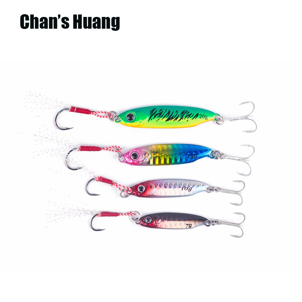 Chan's Huang 7g/10g/15g/20g Metal Spoon Jigging Hard Fishing Lure Colorfu Available Feather Single Hook Bait Bass Tackle
Chan's Huang 7g/10g/15g/20g Metal Spoon Jigging Hard Fishing Lure Colorfu Available Feather Single Hook Bait Bass Tackle