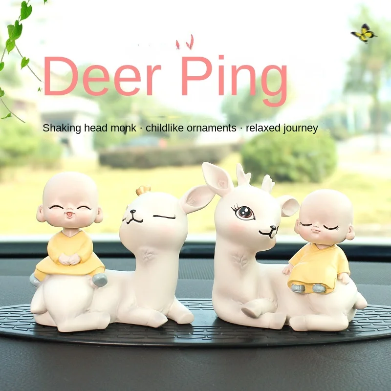 Creative little monk Yilu Ping'an car spring shaking his head doll car cartoon ornaments three-dimensional interior accessories
Creative little monk Yilu Ping'an car spring shaking his head doll car cartoon ornaments three-dimensional interior accessories