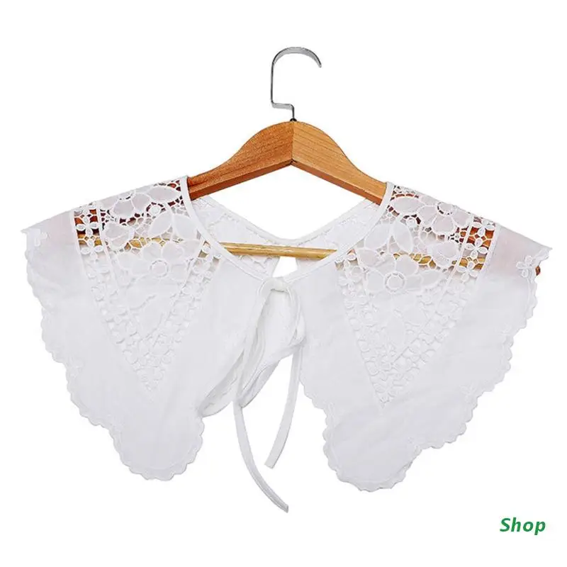 L5YC Women Emboridery Floral Detachable Collar Hollow Out Shawl Dickey Collars Female Half Shirt Lace-Up Bowknot Scarf Capelet
L5YC Women Emboridery Floral Detachable Collar Hollow Out Shawl Dickey Collars Female Half Shirt Lace-Up Bowknot Scarf Capelet
