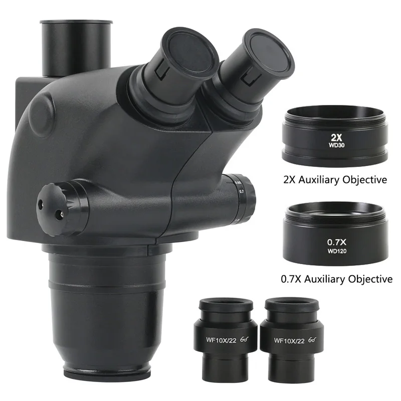 6.5X-65X 3.25X-32.5X 13X-130X Zoom Trinocular Stereo Microscope Head+ Super Widefield WF10X/22mm Eyepiece For PCB Phone Repair
6.5X-65X 3.25X-32.5X 13X-130X Zoom Trinocular Stereo Microscope Head+ Super Widefield WF10X/22mm Eyepiece For PCB Phone Repair
