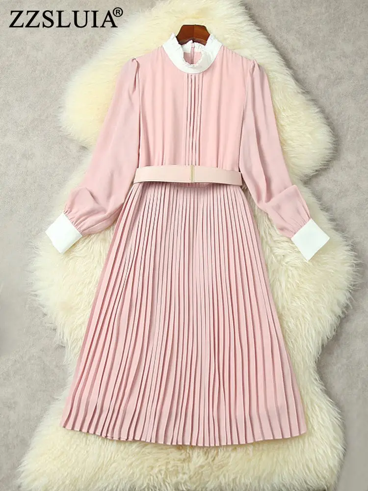 ZZSLUIA Elegant Dresses For Women Color Blocking Patchwork Folds Designer Slim Knee Length Dress Fashion One Piece Female Cloth
ZZSLUIA Elegant Dresses For Women Color Blocking Patchwork Folds Designer Slim Knee Length Dress Fashion One Piece Female Cloth