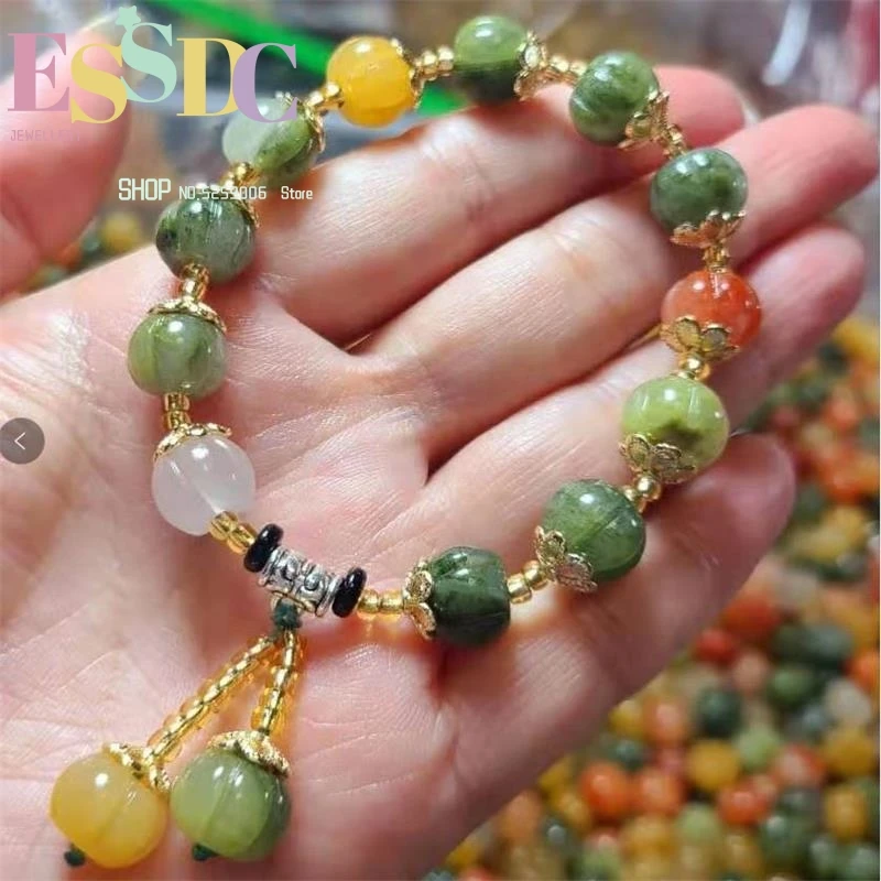 100% Natural Xinjiang Hetian Green Handcarved Pumpkin For Women Jade Gift Beads Bracelet Bangles 12mm
100% Natural Xinjiang Hetian Green Handcarved Pumpkin For Women Jade Gift Beads Bracelet Bangles 12mm