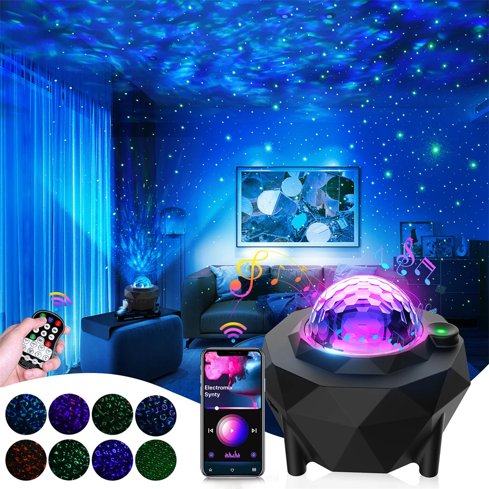 APP Control Star Projector Lamp with Remote & Bluetooth Speaker Bedroom Night Light For for Kids Party Disco Ball Lights
APP Control Star Projector Lamp with Remote & Bluetooth Speaker Bedroom Night Light For for Kids Party Disco Ball Lights