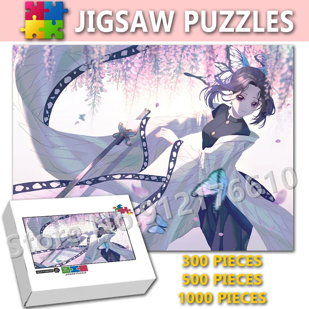 

Demon Slayer Anime 300/500/1000 Pieces Jigsaw Puzzle Kochou Shinobu Beauty Girl Puzzle Educational Decompress Christmas Gifts