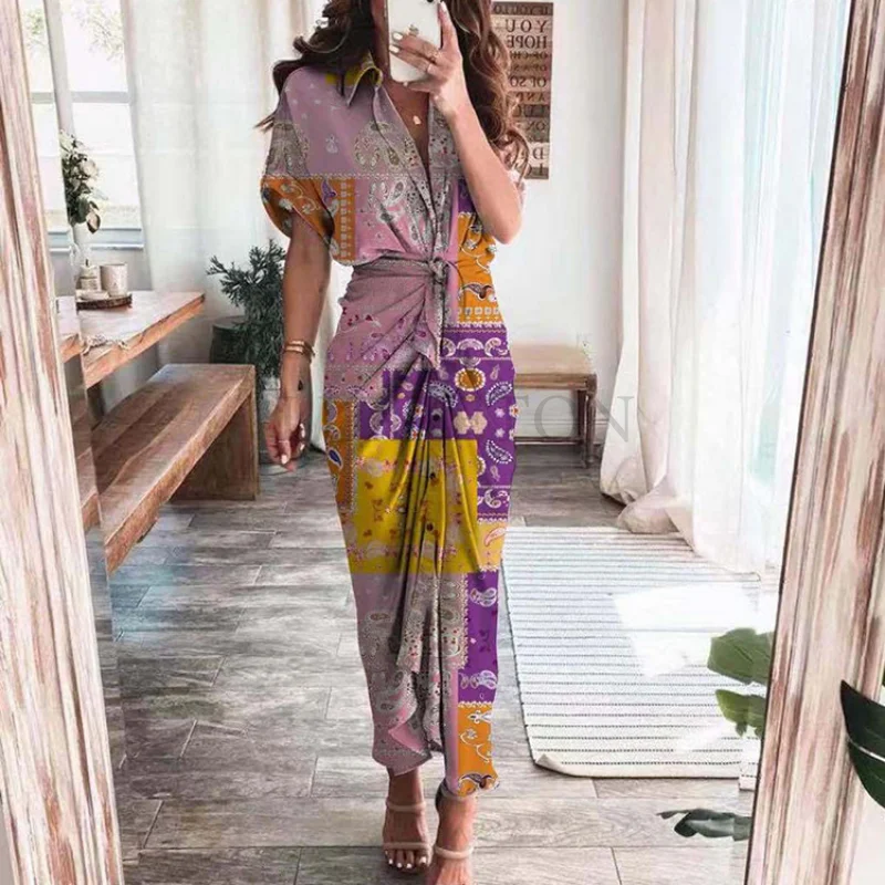 Women Summer Elegant Button Ruched Bandage Shirt Dress Fashion Casual Short Sleeve Solid V Neck Beach Maxi Dress
Women Summer Elegant Button Ruched Bandage Shirt Dress Fashion Casual Short Sleeve Solid V Neck Beach Maxi Dress