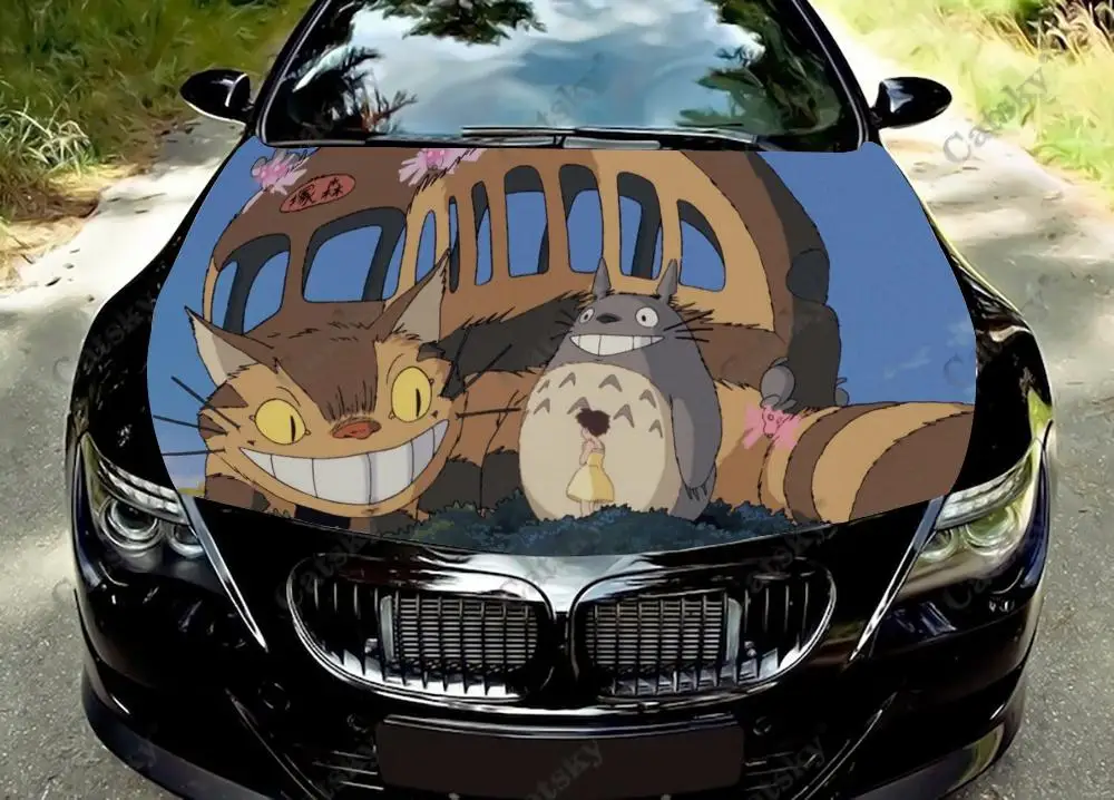 

Anime Totoro Custom Car Hood Vinyl Sticker Wrap Vinyl Film Engine Cover Decal Sticker Universal Size Car Hood Protect Film