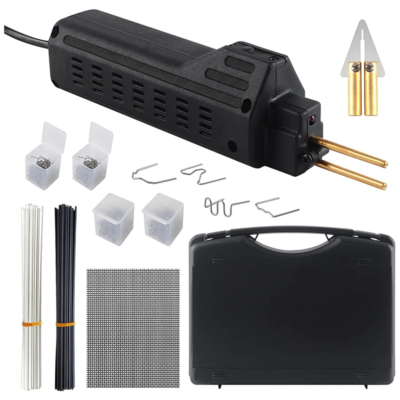 Plastic Welding Repair Kit For Bumper, Dashboard, Kayak, 50W Hot Stapler Welding Gun, Diagonal Cutter, Staples US Plug
Plastic Welding Repair Kit For Bumper, Dashboard, Kayak, 50W Hot Stapler Welding Gun, Diagonal Cutter, Staples US Plug