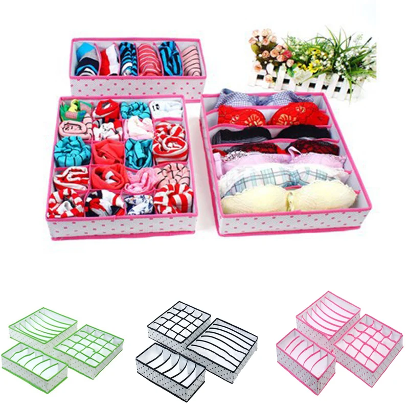 3Pcs/set Underwear Organizer Foldable Grids Storage Boxes For Sock Bra Tie Clothes Drawer Dividers Case Closet Organizers Boxes
3Pcs/set Underwear Organizer Foldable Grids Storage Boxes For Sock Bra Tie Clothes Drawer Dividers Case Closet Organizers Boxes