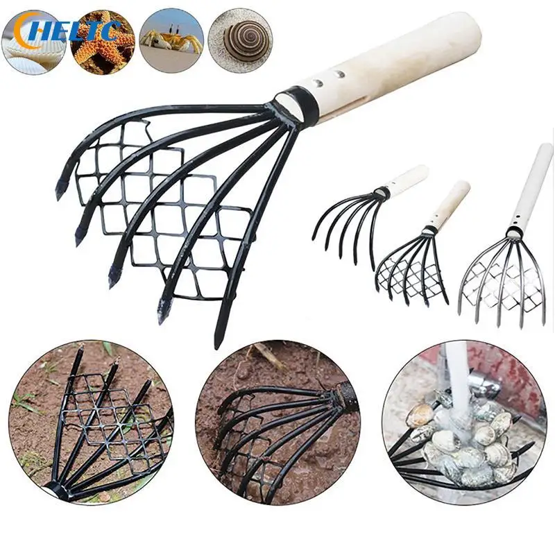 Clam Rake With Net 5 Claw Wood Handle Rake Shell Digging Tool Dig Seafood Toos Weeding Farming Tool Wood Handle Pitchfork New
Clam Rake With Net 5 Claw Wood Handle Rake Shell Digging Tool Dig Seafood Toos Weeding Farming Tool Wood Handle Pitchfork New