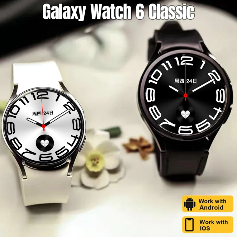 

Новинка 2023, часы Galaxy 6, классические умные часы, мужские часы с ремешком 47 мм, спортивные часы с функцией вызова, женские умные часы с GPS-трекером для Android и iOS