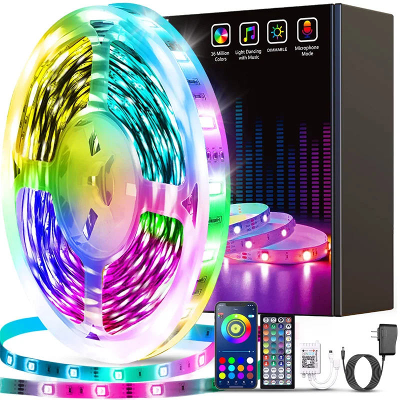 Led Strip Lights 5-30M RGB Music Sync Color Changing,Bluetooth Led Lights with Smart App Control Remote,Led Light For Home Decor
Led Strip Lights 5-30M RGB Music Sync Color Changing,Bluetooth Led Lights with Smart App Control Remote,Led Light For Home Decor