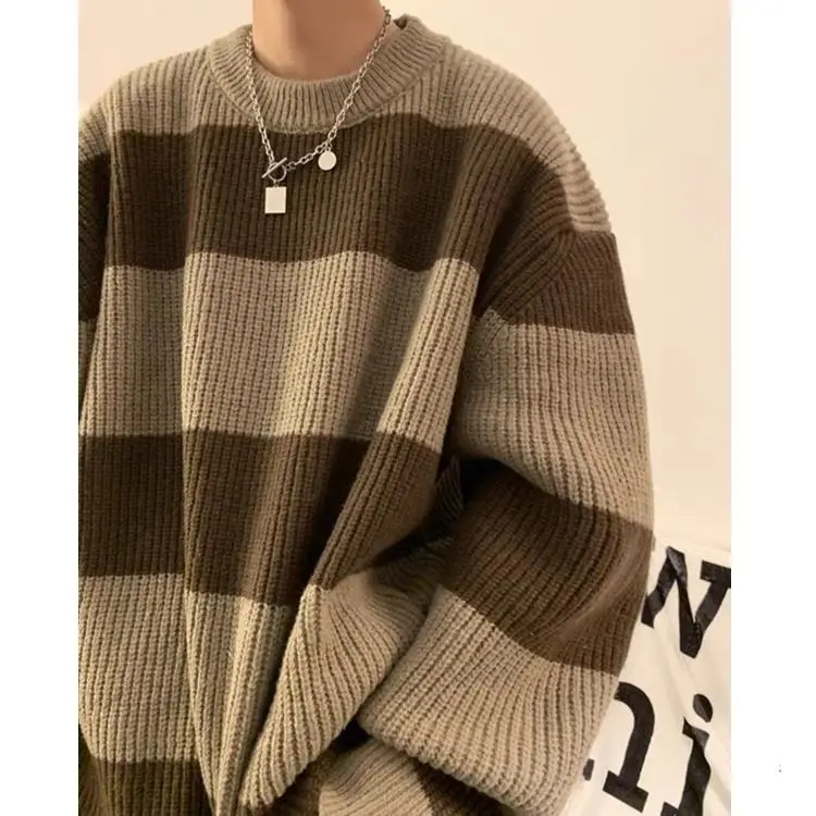 Autumn and Winter Korean Street Men and Women Fashion Personality Stripe Round Neck Sweater Couple Hip Hop Casual Harajuku Top
Autumn and Winter Korean Street Men and Women Fashion Personality Stripe Round Neck Sweater Couple Hip Hop Casual Harajuku Top