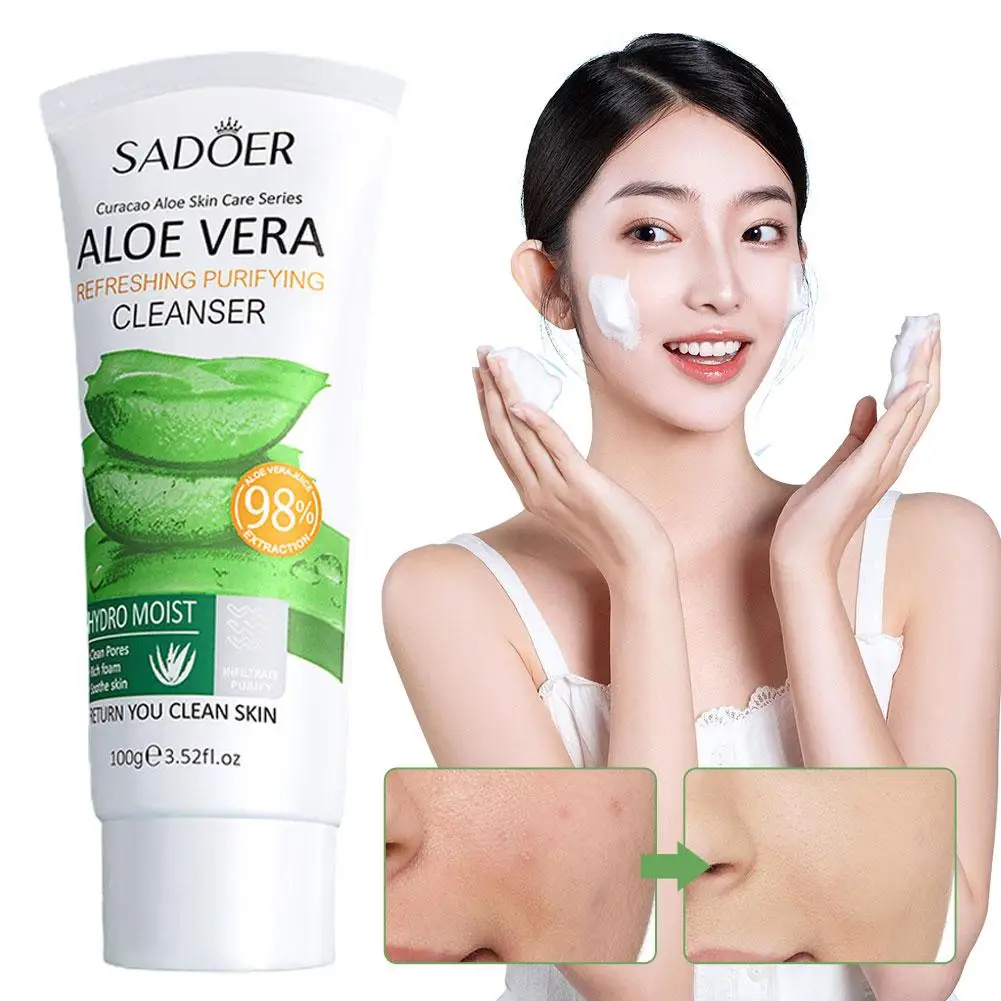 Aloe Vera Facial Cleanser Refreshing Clear And Moisturizing Skin Tone Repair Skin Hydrating Soothe Soften Improve Care Prod G6M2
Aloe Vera Facial Cleanser Refreshing Clear And Moisturizing Skin Tone Repair Skin Hydrating Soothe Soften Improve Care Prod G6M2