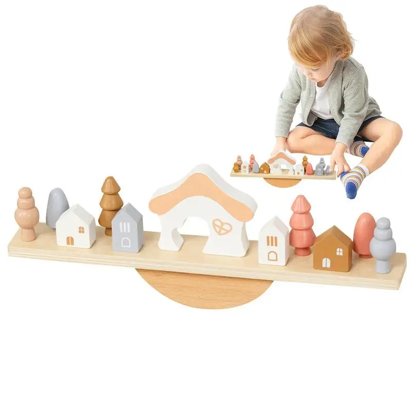 

Набор игрушечных блоков для дошкольного возраста, деревянные игрушки с блоками для баланса, Монтессори, игра для снятия стресса, безопасные дошкольные игрушки для