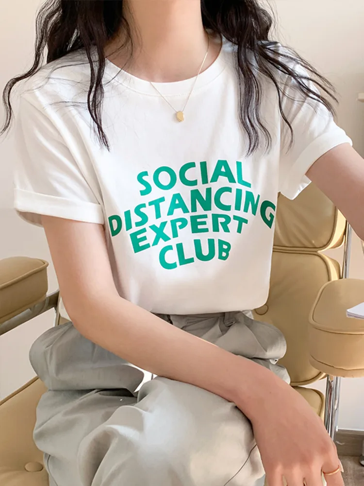 Summer 2022 New White Short Sleeve T-shirt Women Loose Letter Printed Casual Aesthetic T Shirt Feminina Streetwear Tops Tees
Summer 2022 New White Short Sleeve T-shirt Women Loose Letter Printed Casual Aesthetic T Shirt Feminina Streetwear Tops Tees