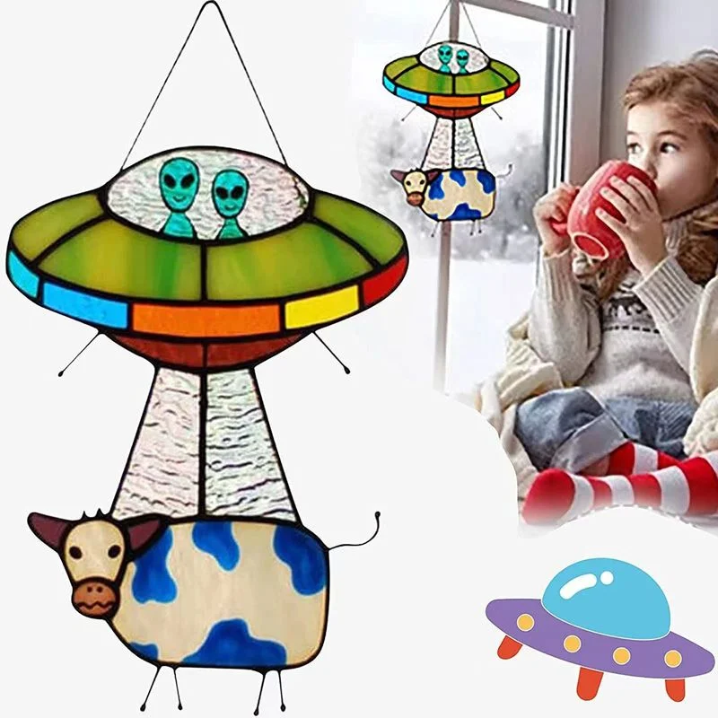 Creative UFO Aliens Cow Pendant Home Garden Hanging Decorations Outdoor Windows Acrylic Craft Ornaments Children Bedroom Decor
Creative UFO Aliens Cow Pendant Home Garden Hanging Decorations Outdoor Windows Acrylic Craft Ornaments Children Bedroom Decor