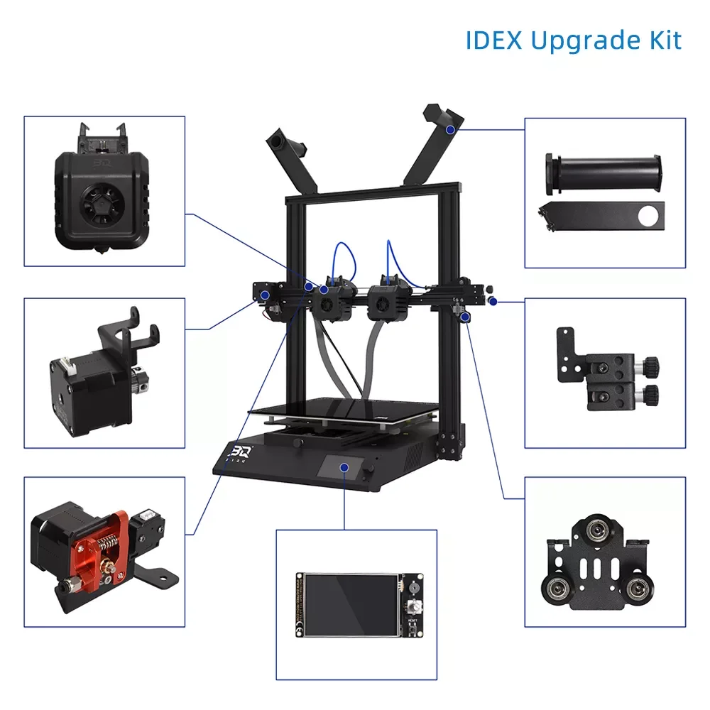 Комплект для 3D-принтера IDEX FDM, три режима работы с Экструдером/направляющими по оси Z, обновленные аксессуары для 3D-принтера B1 SE PLUS
Комплект для 3D-принтера IDEX FDM, три режима работы с Экструдером/направляющими по оси Z, обновленные аксессуары для 3D-принтера B1 SE PLUS
