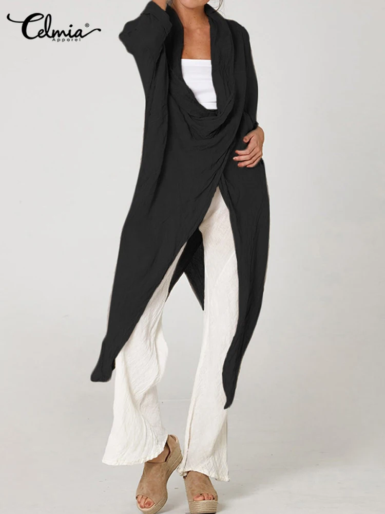 Celmia 2023 Long Sleeve Asymmetrical Long Shirts Summer Cowl Neck Thin Blusas Breathable Women Vintage Casual Loose Blouses
Celmia 2023 Long Sleeve Asymmetrical Long Shirts Summer Cowl Neck Thin Blusas Breathable Women Vintage Casual Loose Blouses